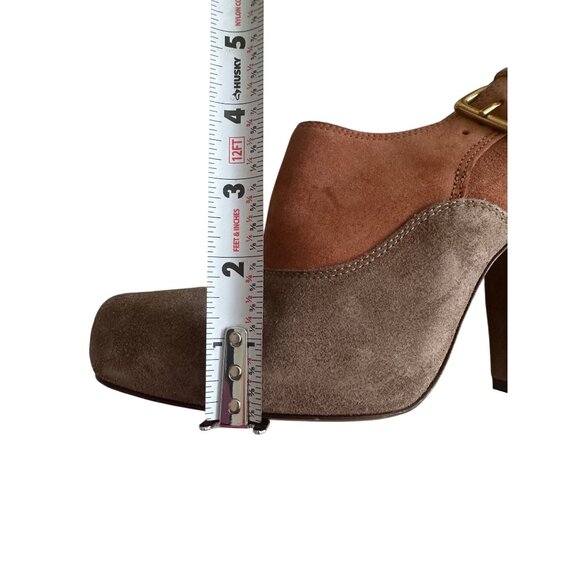 MARNI Suede Buckle Colorblock Boots Heels Size 38 / US 8 - Picture 13 of 13